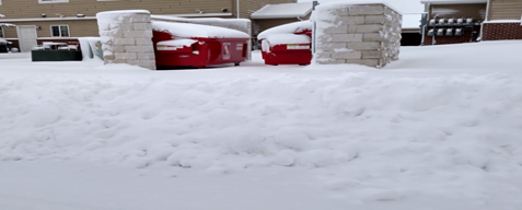 Image showing snow shoveled from dumpster container area.