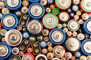 Image of numerous batteries in various sizes.