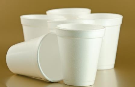 Image of five Styrofoam cups.