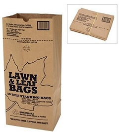 Image of customer-provided Kraft bags used in on-call yard waste service.