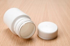 Photo of over-the-counter medication bottle.