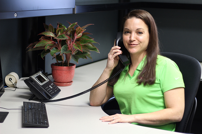 Image of Novak Sanitary Customer Service Representative on the phone.