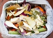 Image of garbage can filled with miscellaneous food waste.