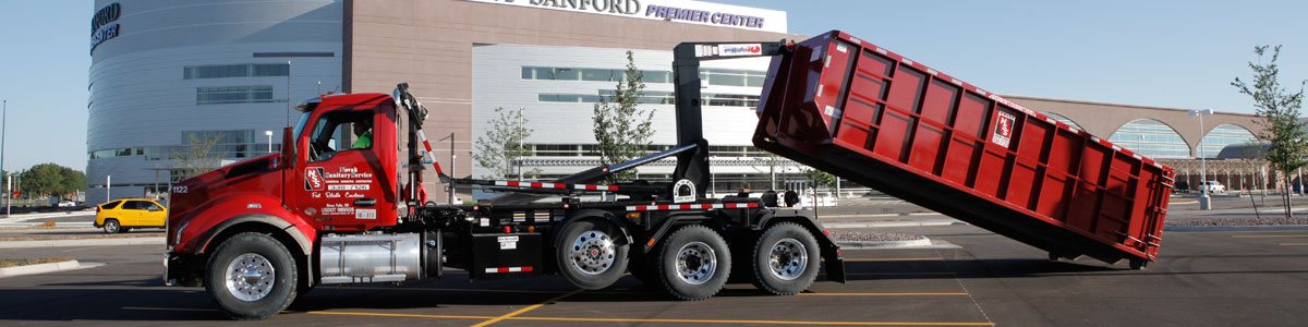 Roll-off in parking lot of Denny Sanford Premier Center